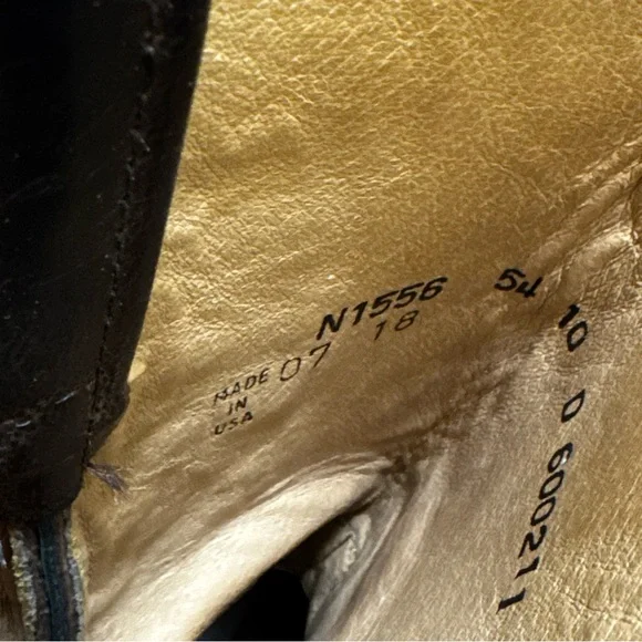 Lucchese Dark Brown Leather Western Grunge Cowboy Boots Mens Size 10 - Picture 8 of 11